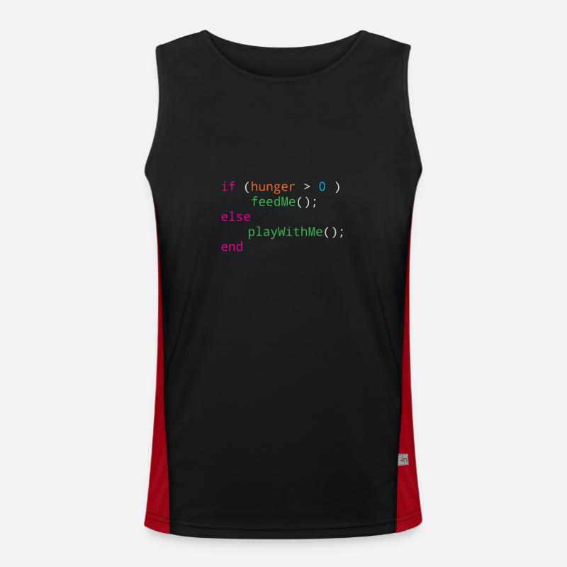 Programmierer Quellcode Hunger oder Spielen Funktionelles Kontrast-Tank Top für Männer 