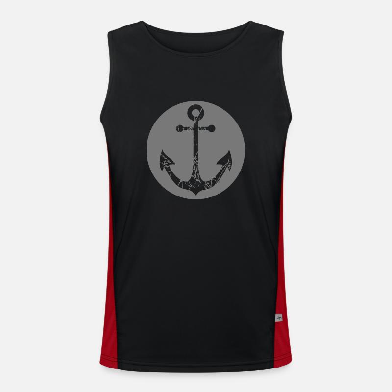 kreis rund risse kratzer anker boot schiff schwimm Funktionelles Kontrast-Tank Top für Männer 