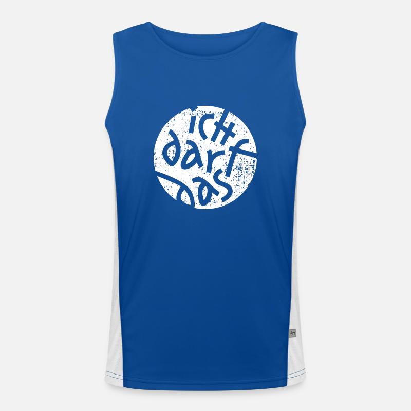 Statement Ich Darf Das Grunge Button 2 Funktionelles Kontrast-Tank Top für Männer 