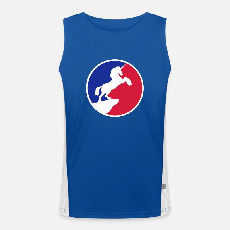 sport red blue logo cool silhouette night cliff m Men's Functional Contrast Tank Top 