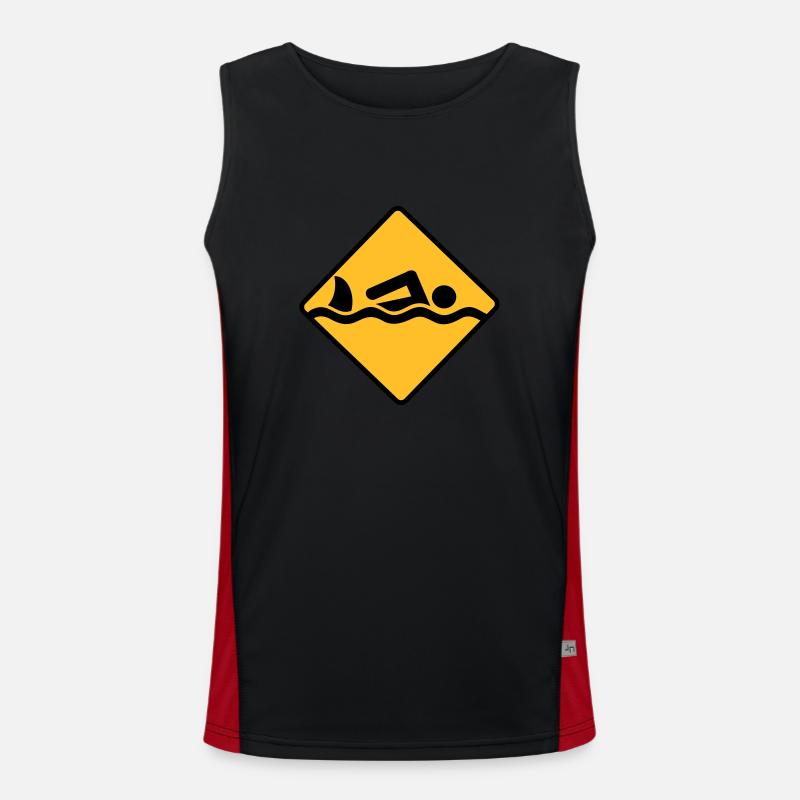 float - Men's Functional Contrast Tank Top  - black/red