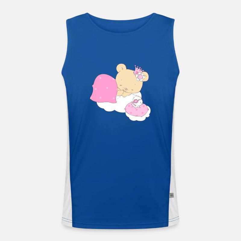 Bear princess sleeping on cloud Funktionelles Kontrast-Tank Top für Männer 