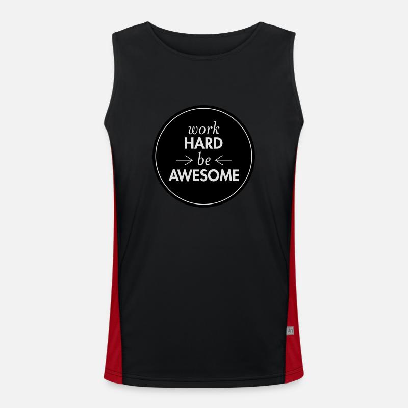 Work Hard - Be Awesome Men's Functional Contrast Tank Top 