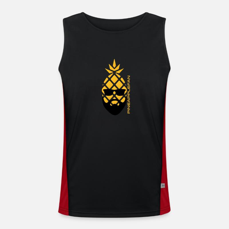 Ananas-Fächer Funktionelles Kontrast-Tank Top für Männer 
