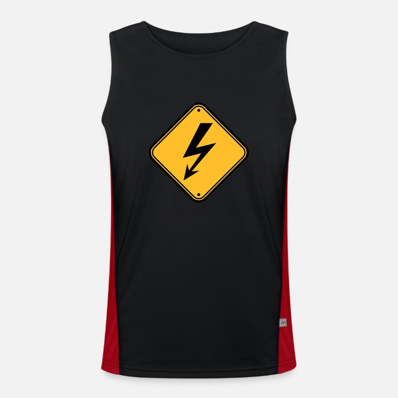 schild hinweis elektrisch blitz strom energie star Funktionelles Kontrast-Tank Top für Männer 