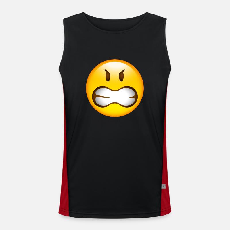 Smiley Glossy Anger Funktionelles Kontrast-Tank Top für Männer 