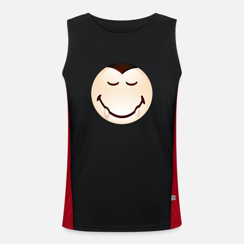 Smiley Halloween Dracula - Men's Functional Contrast Tank Top  - black/red