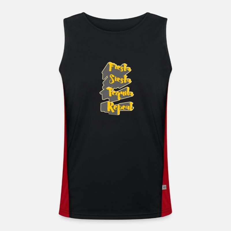 fiesta_siesta_tequila_repeat Funktionelles Kontrast-Tank Top für Männer 