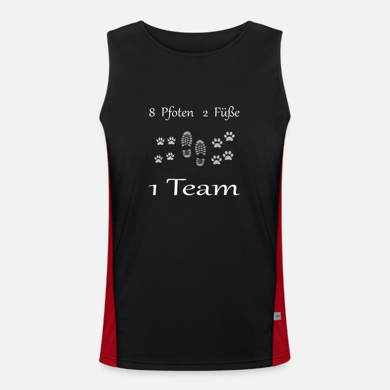 Hunde Katzen Team Funktionelles Kontrast-Tank Top für Männer 