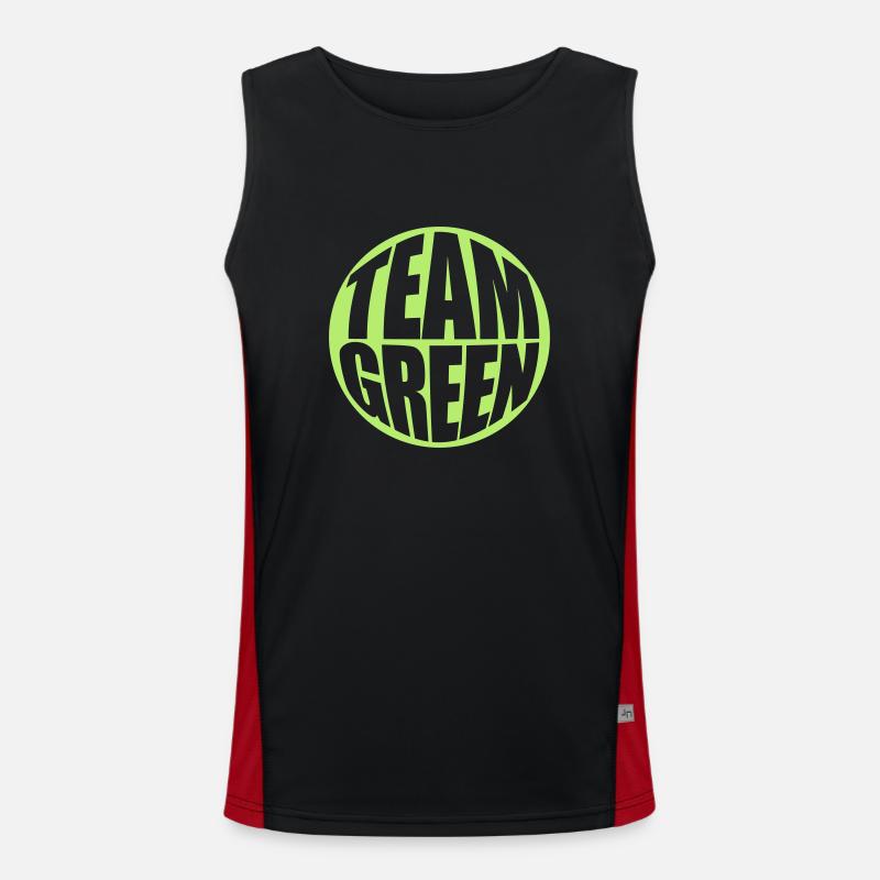 Green team logo Men's Functional Contrast Tank Top 