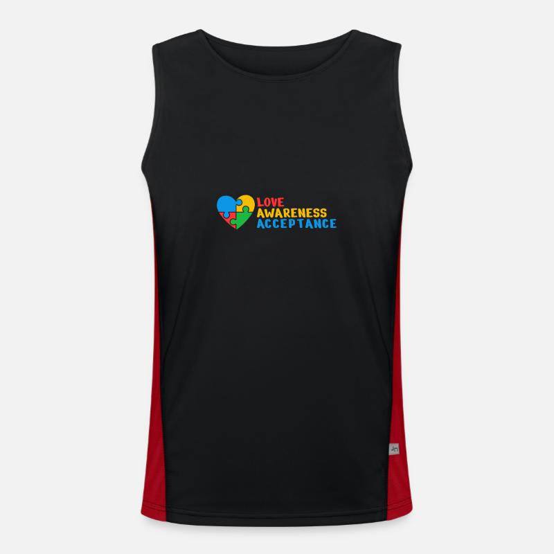 Autismus Liebe Bewusstsein Akzeptanz Geschenkidee Funktionelles Kontrast-Tank Top für Männer 