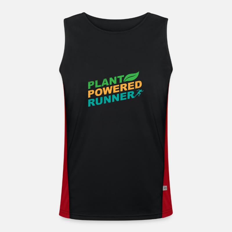Plant Powered Runner Jogger Drôle idée de cadeau Débardeur respirant contrasté Homme 