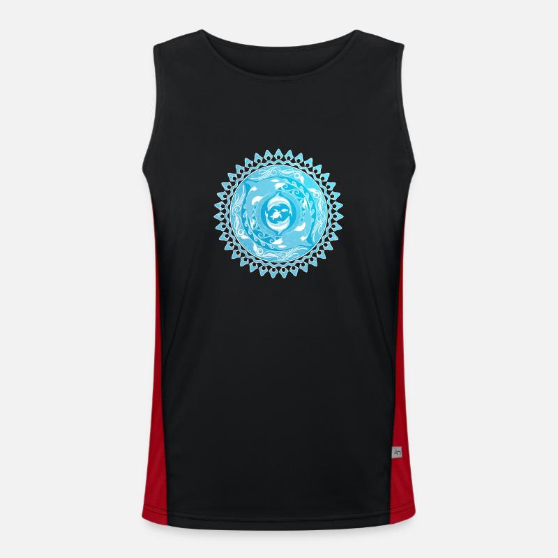 Orca Dolphin Turtle - Men's Functional Contrast Tank Top  - black/red