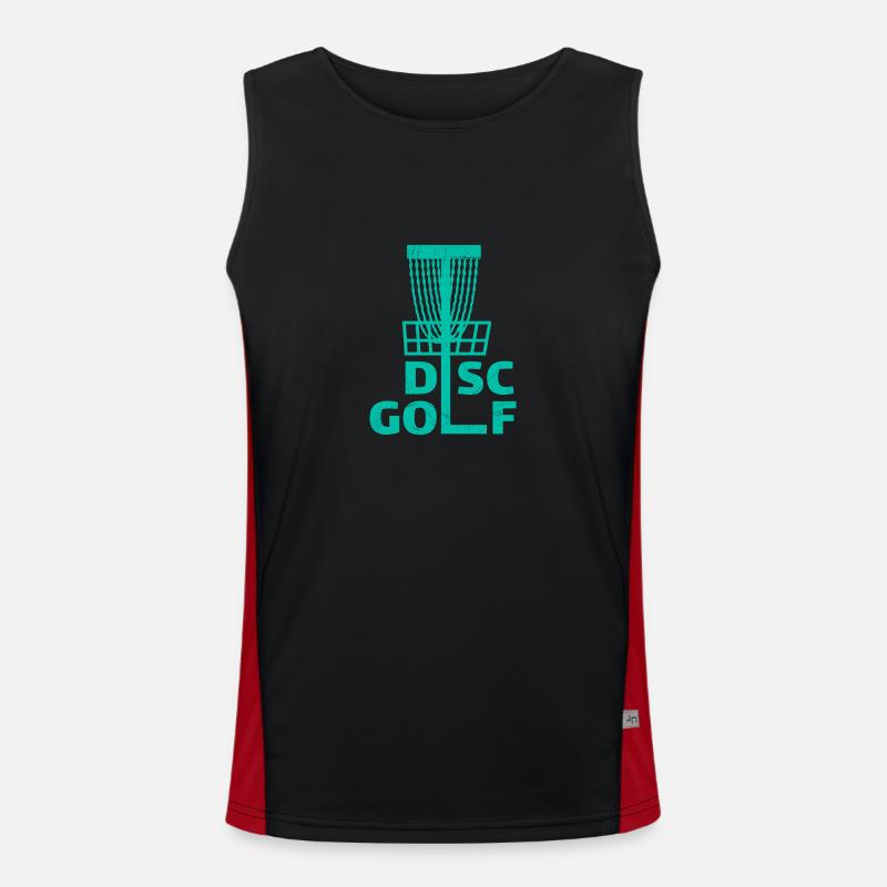 Disc Golf Frisbee Lover Disc Golfing Gift Men's Functional Contrast Tank Top 