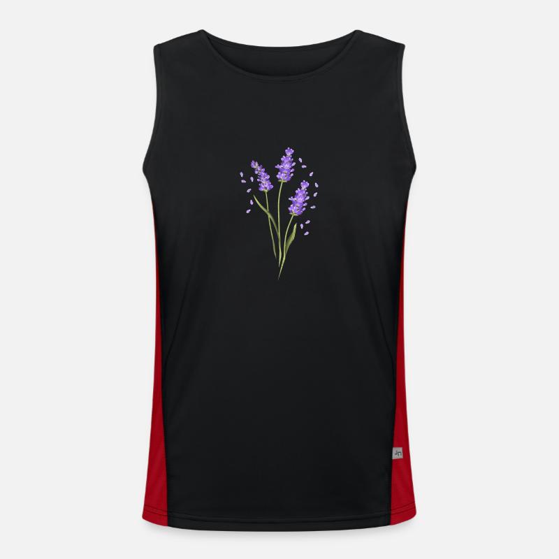 Fleur Pourpre Lavande Été Fleur Idée Cadeau Débardeur respirant contrasté Homme 