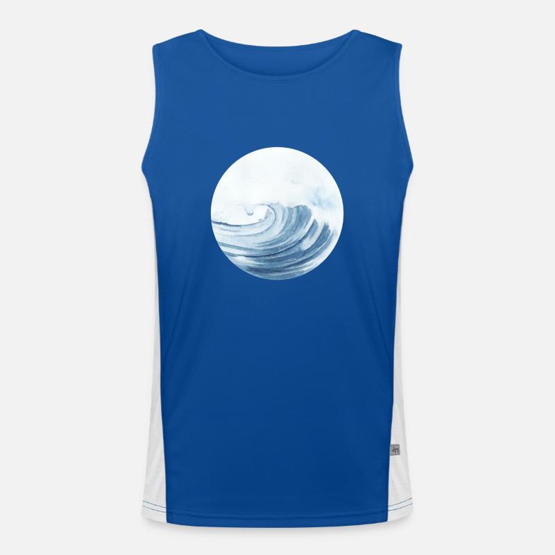 Ocean Wave Round Idée Cadeau Surf Kiting Débardeur respirant contrasté Homme 