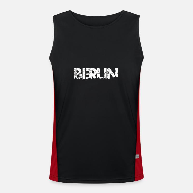 Berlin Skyline 2022 in weiss Funktionelles Kontrast-Tank Top für Männer 