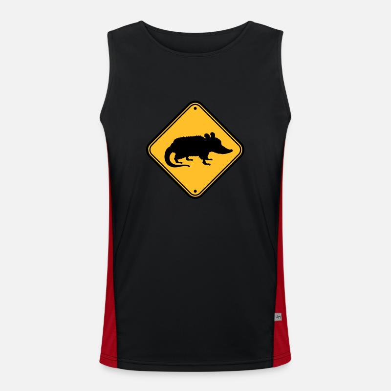 Opossum Danger Shield Men's Functional Contrast Tank Top 