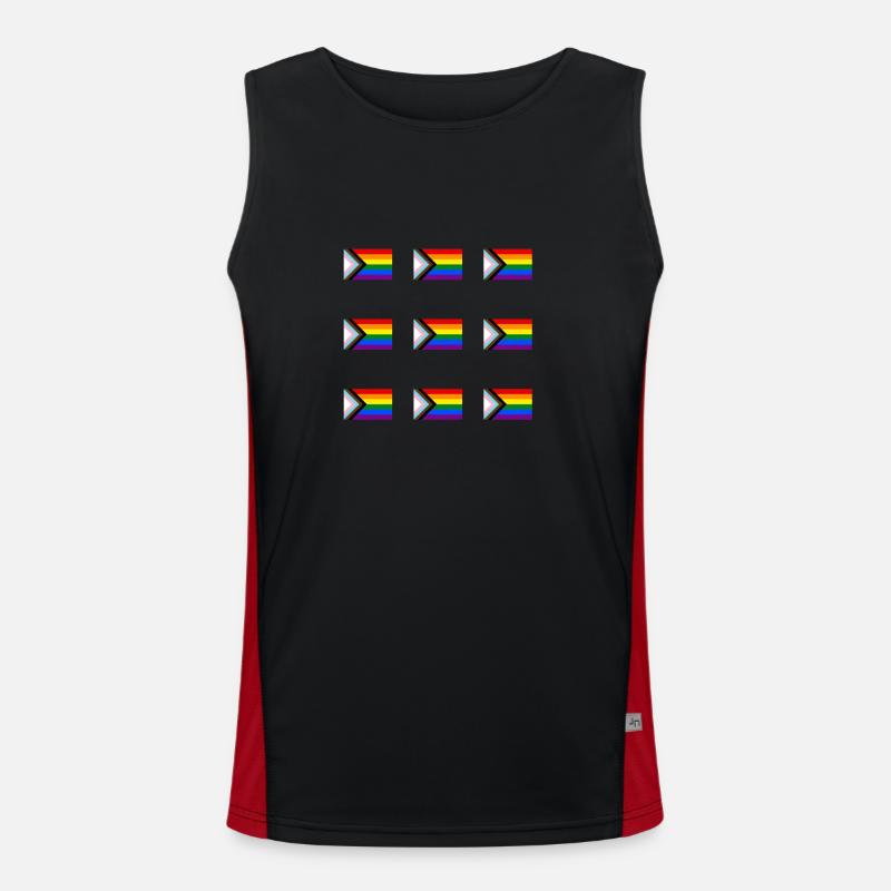 Drapeau de la Fierté du Progrès Débardeur respirant contrasté Homme 