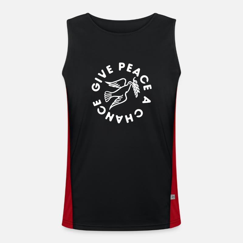 Give peace a chance - Men's Functional Contrast Tank Top  - black/red