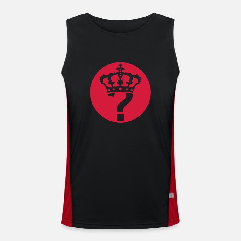 Question Mark Icon Crown Men's Functional Contrast Tank Top 