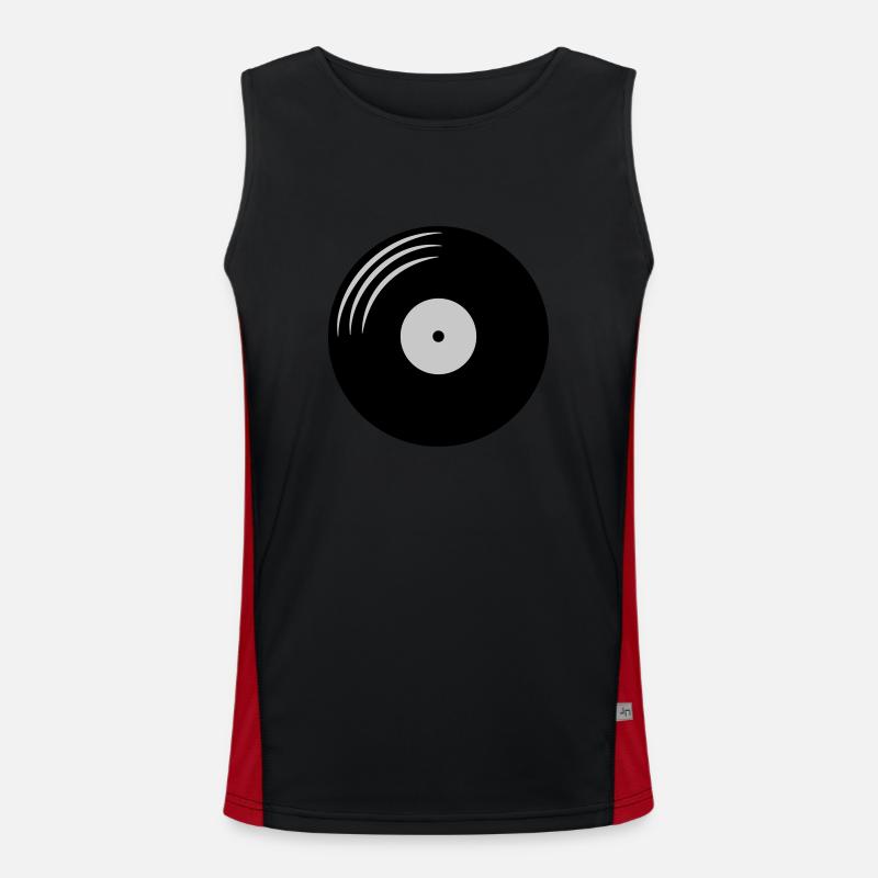 Vinyl Schallplatte rund Funktionelles Kontrast-Tank Top für Männer 