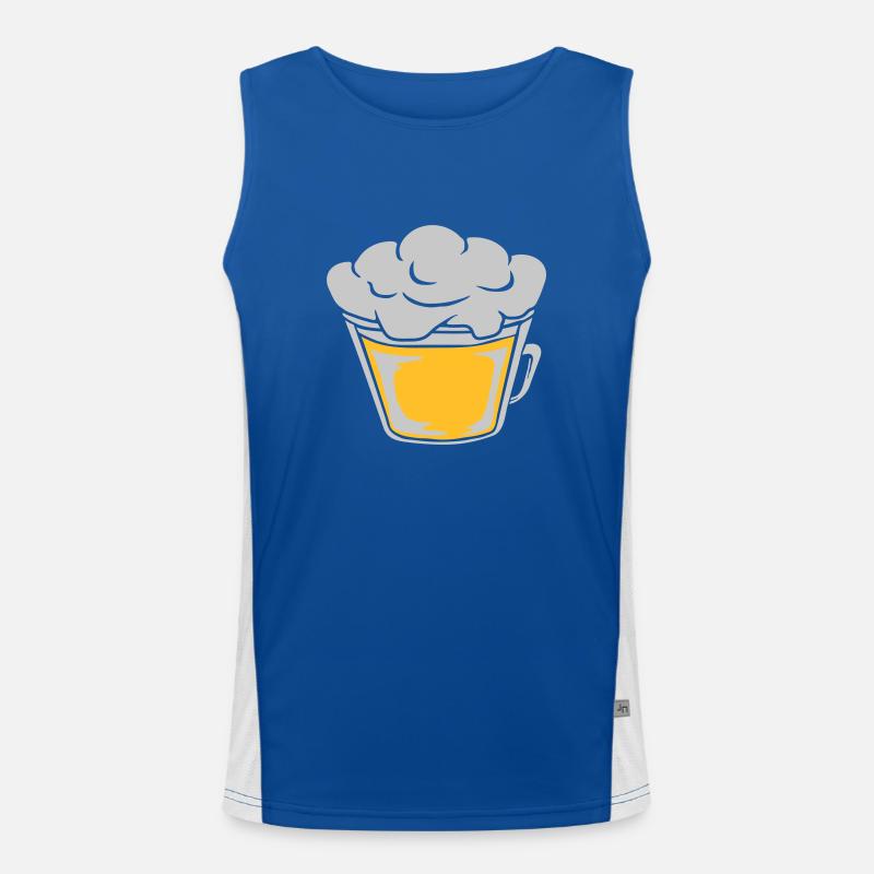 Top view from above beer Men's Functional Contrast Tank Top 