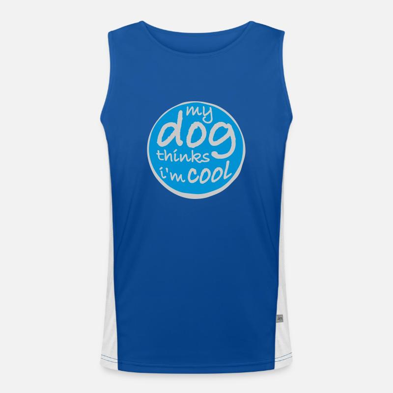 Dog thinks im cool Funktionelles Kontrast-Tank Top für Männer 