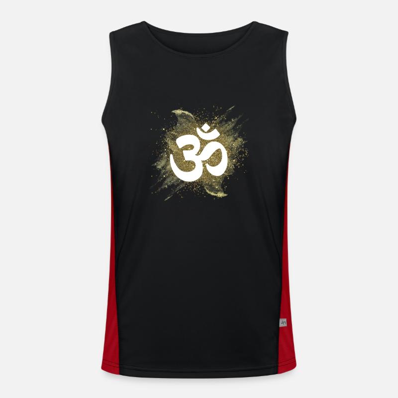 om Zeichen gold Luft element mantra Funktionelles Kontrast-Tank Top für Männer 