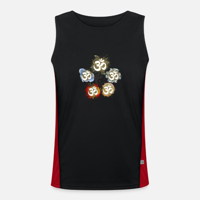 om elemente feuer erde luft metal wasser yin yang Funktionelles Kontrast-Tank Top für Männer 