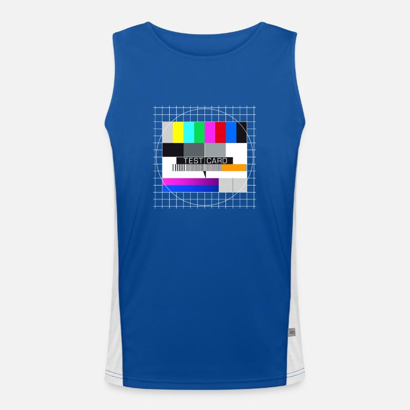 Test Image Television Screen Nostalgic Display Men's Functional Contrast Tank Top 