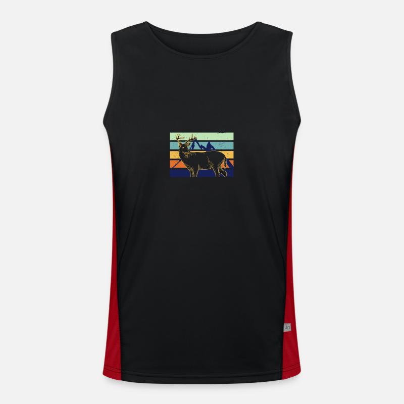 Hirsch Geweihträger Retro Funktionelles Kontrast-Tank Top für Männer 