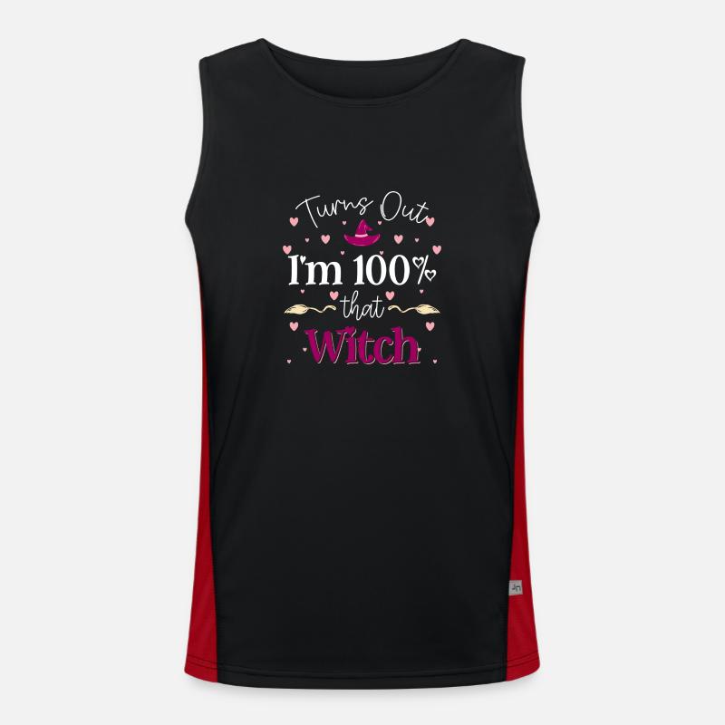 Witch Magic Spell Walpurgis Night - Men's Functional Contrast Tank Top - black/red