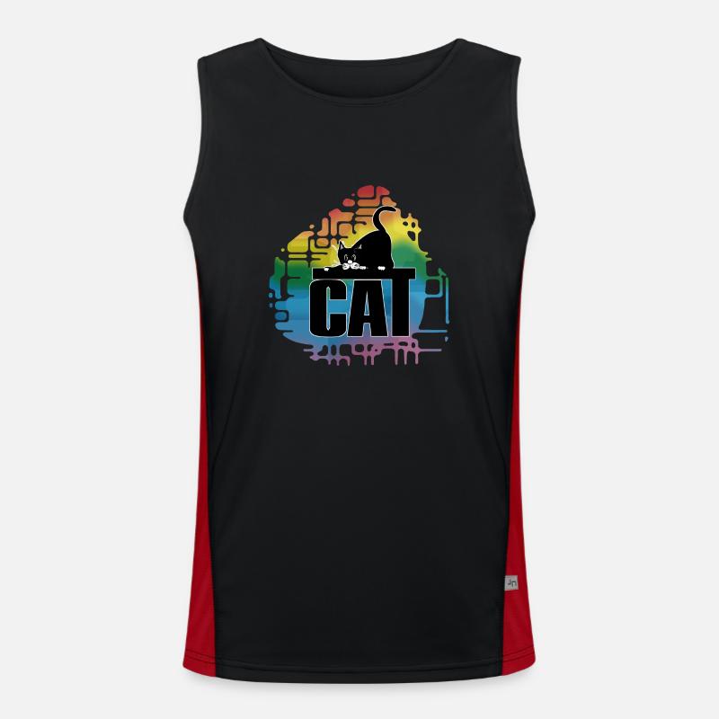 Katze Funktionelles Kontrast-Tank Top für Männer 