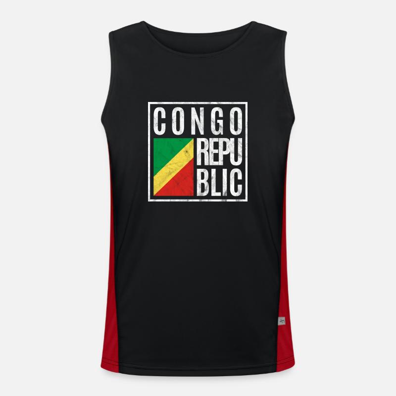 Kongo Republik Funktionelles Kontrast-Tank Top für Männer 