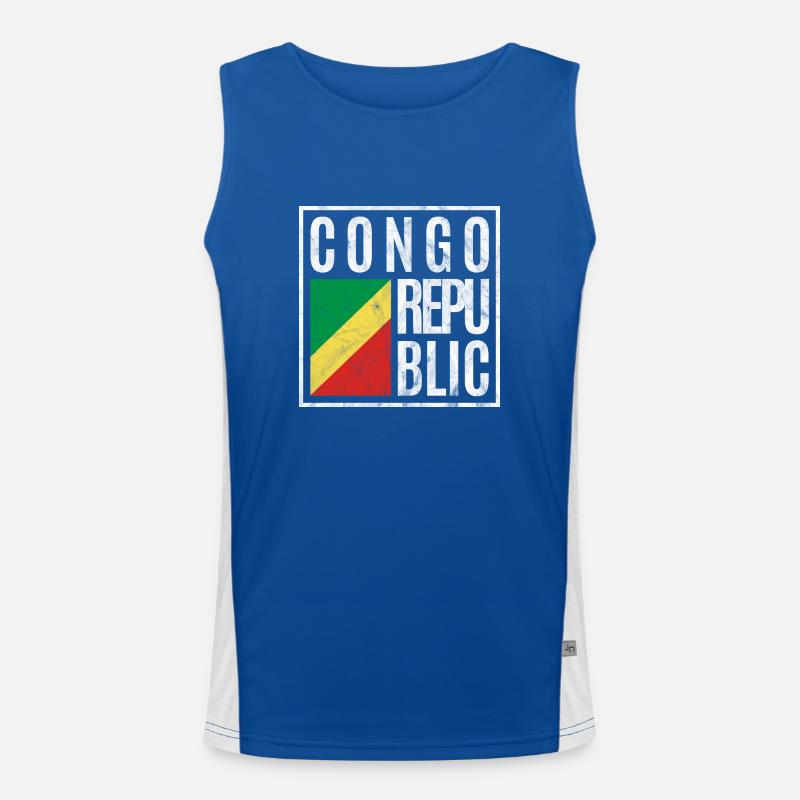 Kongo Republik Funktionelles Kontrast-Tank Top für Männer 