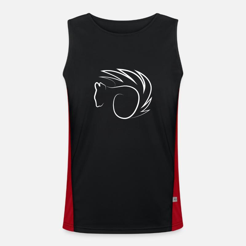 Squirrel line - Men's Functional Contrast Tank Top - black/red