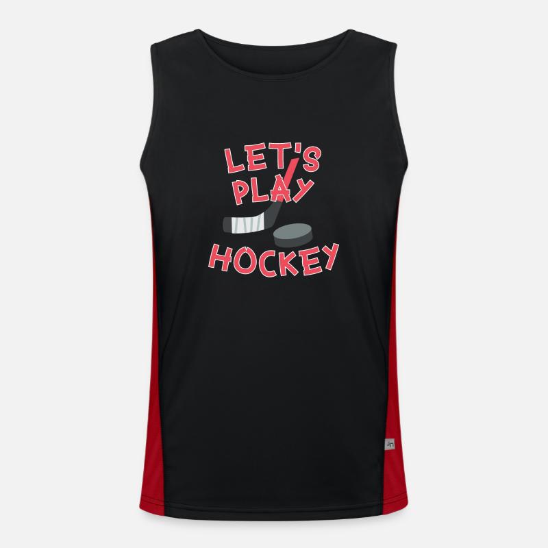 Let's play Hockey Original Geschenkidee Let's play Funktionelles Kontrast-Tank Top für Männer 