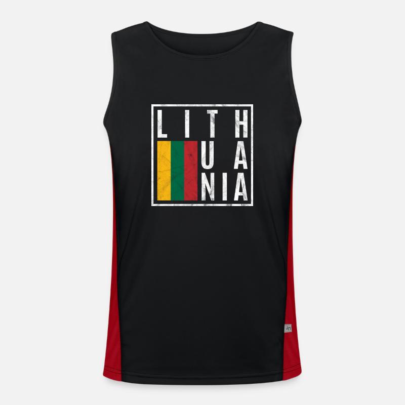 Litauen Funktionelles Kontrast-Tank Top für Männer 