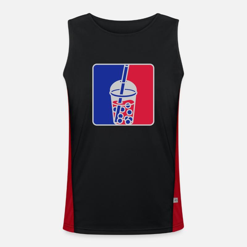 Red Blue Bubble Tea - Men's Functional Contrast Tank Top  - black/red
