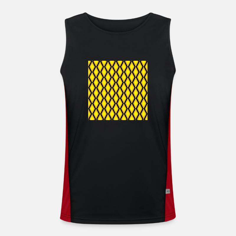 Kite diamond pattern Men's Functional Contrast Tank Top 