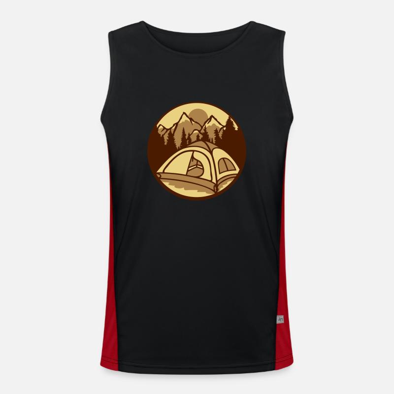 Mountains Forest Camper outside Men's Functional Contrast Tank Top 