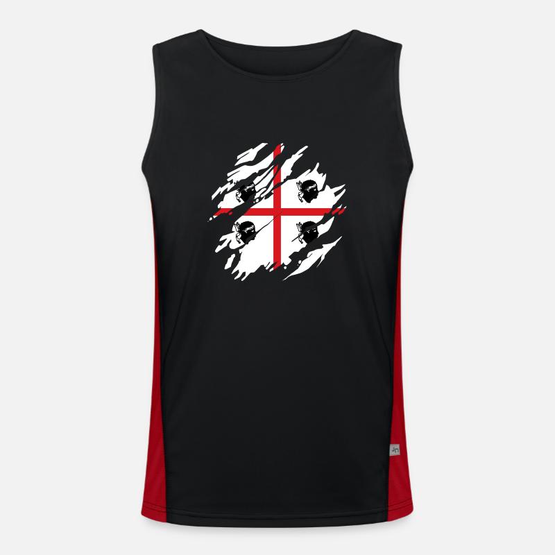 Sardaigne Drapeau Scratch Drapeau sarde Sardegna Débardeur respirant contrasté Homme 