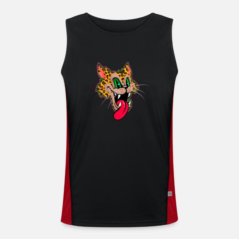 Leopard Comic Psychedelic Men's Functional Contrast Tank Top 
