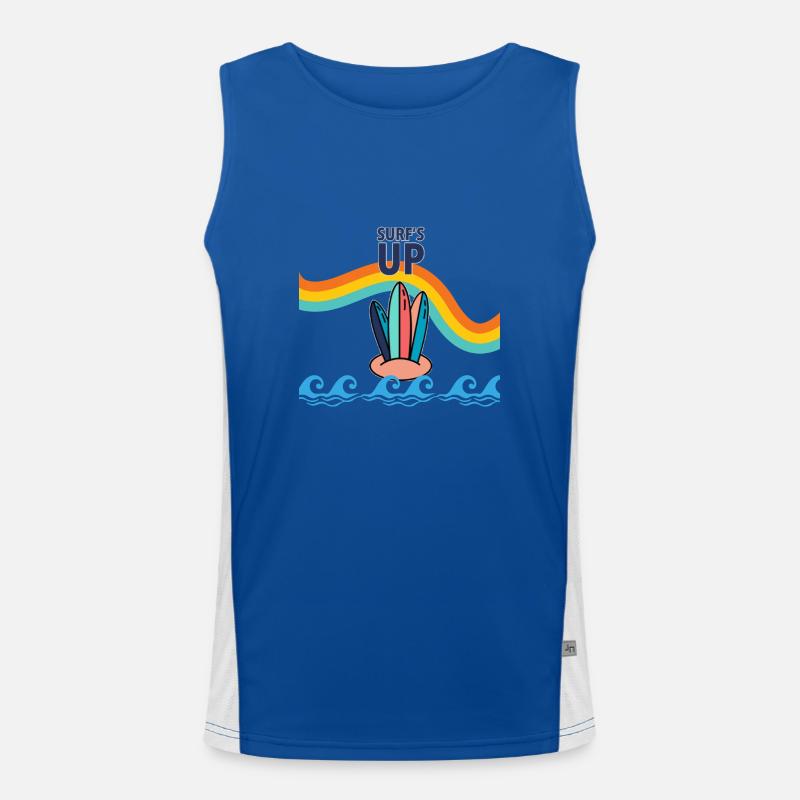 rainbow surfboard Men's Functional Contrast Tank Top 