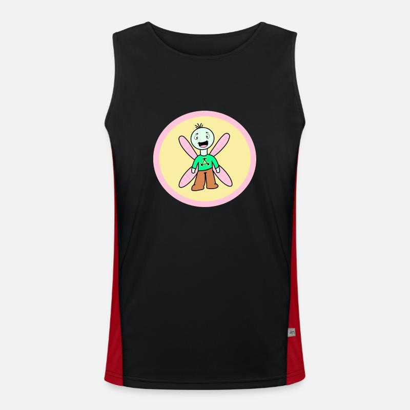 Würmchen Funktionelles Kontrast-Tank Top für Männer 