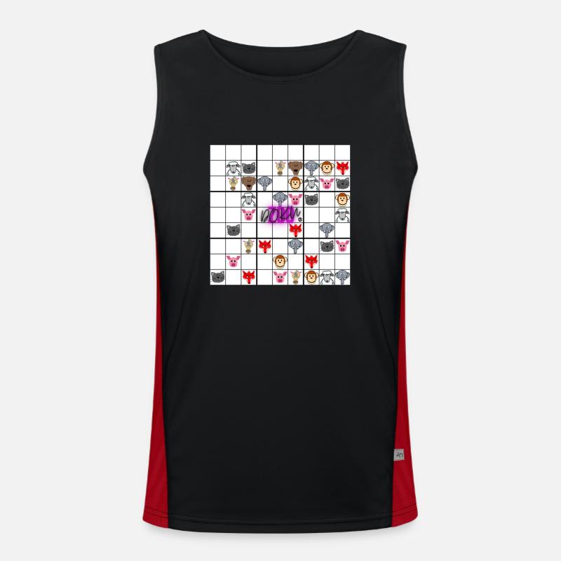 Sudoku vs zoo Documentary - Animals in a Sudokur puzzle. Men's Functional Contrast Tank Top 