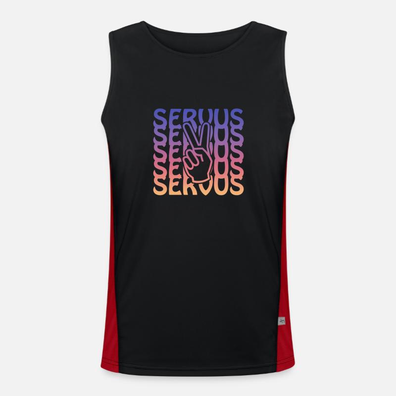servus peace Funktionelles Kontrast-Tank Top für Männer 