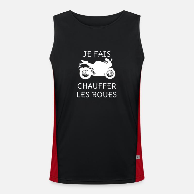 JE FAIS CHAUFFER LES ROUES Débardeur respirant contrasté Homme 