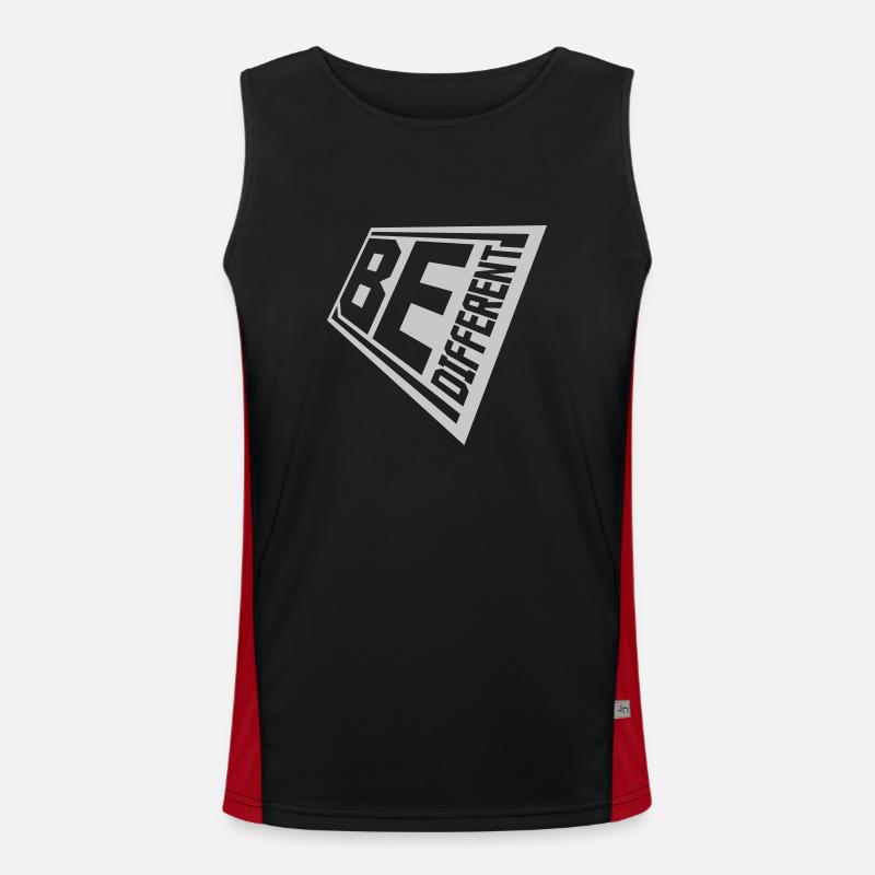 Be different Logo Design - Men's Functional Contrast Tank Top  - black/red